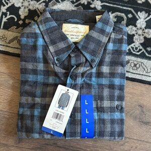 Weatherproof Blue and Black Plaid Shirt